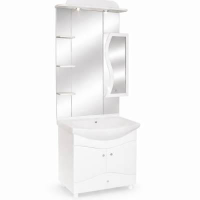 Guido Porcelánkagylós S65 Felső, sima tükör, Fehér szín